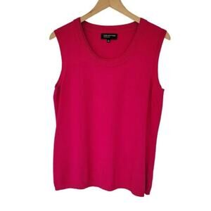 Jones New York Sleeveless Top Women Size L Fuchsia Rayon Nylon Lightweight